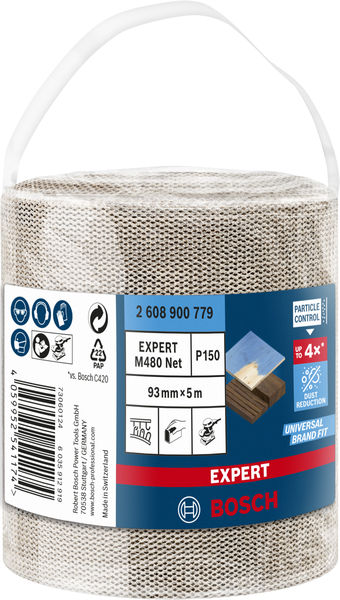 BOSCH EXPERT M480 Schleifnetzrolle, 93x5000mm, K15 BOSCH EXPERT M480 Schleifnetzrolle, 93x5000mm, K15