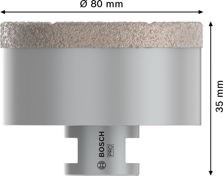 BOSCH PRO Ceramic Trockenbohrkrone, 80 x 35 x 14 mm BOSCH PRO Ceramic Trockenbohrkrone, 80 x 35 x 14 mm