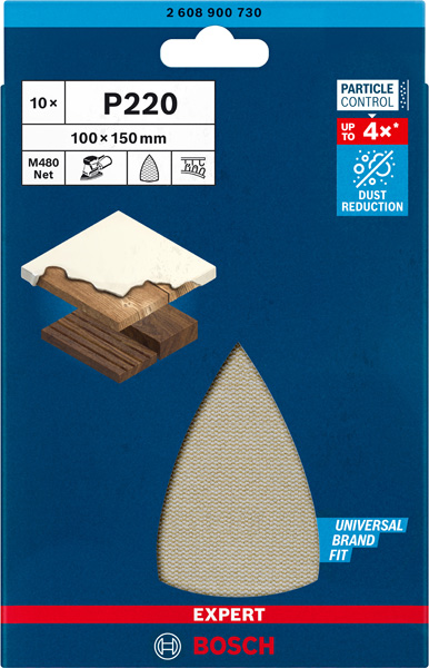 BOSCH EXPERT M480 Schleifnetz, 100x150mm, K22, 10-tlg.
