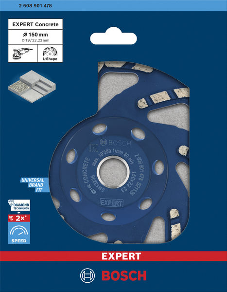 BOSCH EXPERT Concrete Topfscheibe, 150x22,23x4,5 mm BOSCH EXPERT Concrete Topfscheibe, 150x22,23x4,5 mm