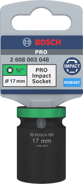 BOSCH PRO Impact Steckschlüsselsatz, 1/2", 17 mm, Standard