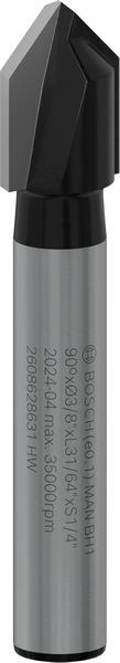 BOSCH PRO V-Nutfräser, 90° x Ø 3/8?, Schaft 1/4? BOSCH PRO V-Nutfräser, 90° x Ø 3/8?, Schaft 1/4?
