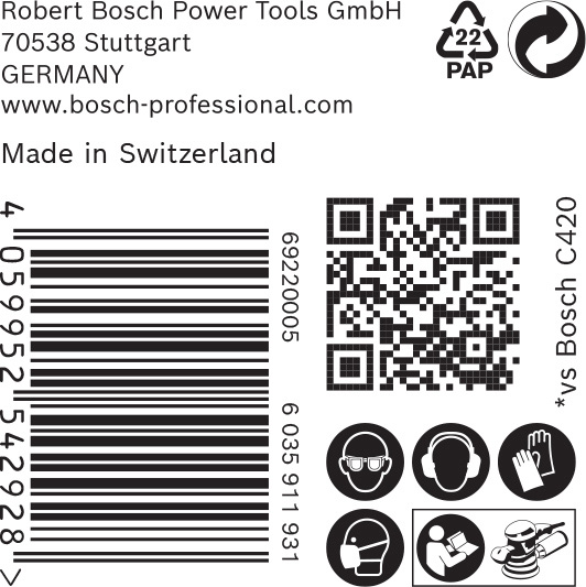 BOSCH EXPERT C470 Schleifblatt, 125mm, K120, keine Löcher, 50-tlg.