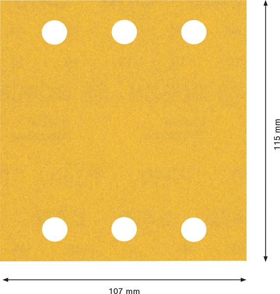 BOSCH EXPERT C470 Schleifblatt, 115x107mm, K240, 6 Löcher, 10-tlg.