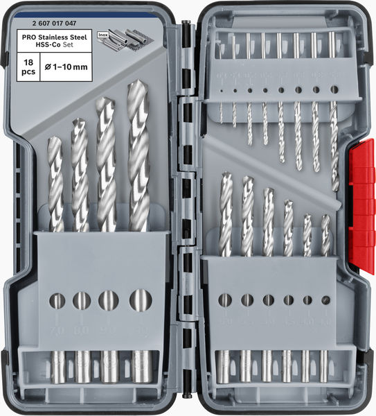 BOSCH 18-teiliges Metallbohrer-Set, Toughbox, HSS-G, DIN 338, 135°, 1–10 mm