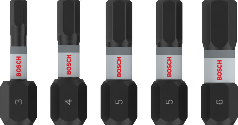 BOSCH PRO H Impact Bit Set, H3, H4, 2 x H5, H6, 25 mm, 5-tlg. BOSCH PRO H Impact Bit Set, H3, H4, 2 x H5, H6, 25 mm, 5-tlg.