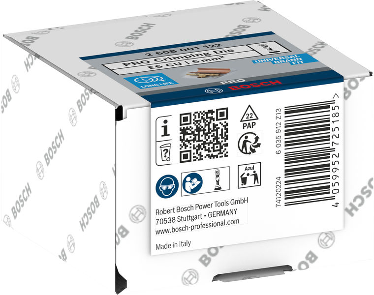 BOSCH PRO Presseinsatz, E6 CU, 6 mm², Kupfere BOSCH PRO Presseinsatz, E6 CU, 6 mm², Kupfere