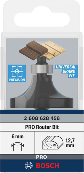 BOSCH PRO Abrundfräser, R 12,7, Schaft 6 mm