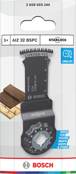 BOSCH AIZ 32 BSPC Holz Tauchsägeblatt, Starlock, 32 x 50 mm, 5-tlg. BOSCH AIZ 32 BSPC Holz Tauchsägeblatt, Starlock, 32 x 50 mm, 5-tlg.