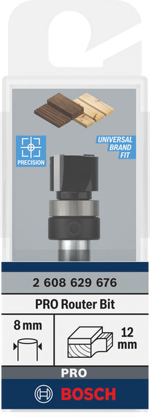 BOSCH PRO Bündigfräser mit obenliegendem Führungskugellager, Ø12,7 x L9,5, Schaft 8 mm BOSCH PRO Bündigfräser mit obenliegendem Führungskugellager, Ø12,7 x L9,5, Schaft 8 mm