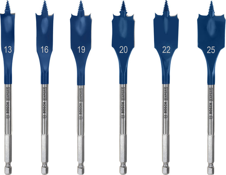 BOSCH EXPERT Self Cut Speed Flachfräsbohrer-Set, 13/16/19/20/22/25/25/32, 6?tlg.