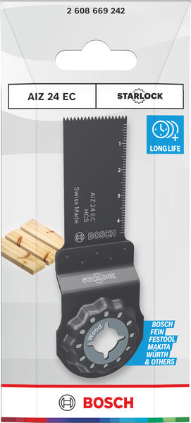 BOSCH AIZ 24 EC Holz Tauchsägeblatt, Starlock, 24 x 50 mm