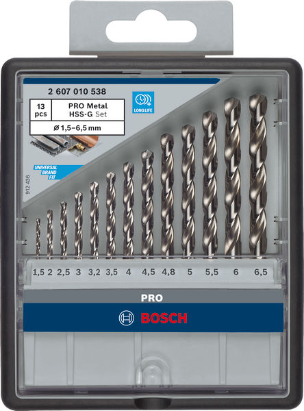 BOSCH PRO Metal HSS-G Spiralbohrer Set, 13-tlg. BOSCH PRO Metal HSS-G Spiralbohrer Set, 13-tlg.
