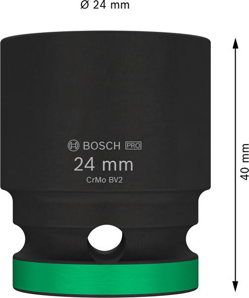 BOSCH PRO Impact Steckschlüsselsatz, 1/2", 24 mm, Standard BOSCH PRO Impact Steckschlüsselsatz, 1/2", 24 mm, Standard