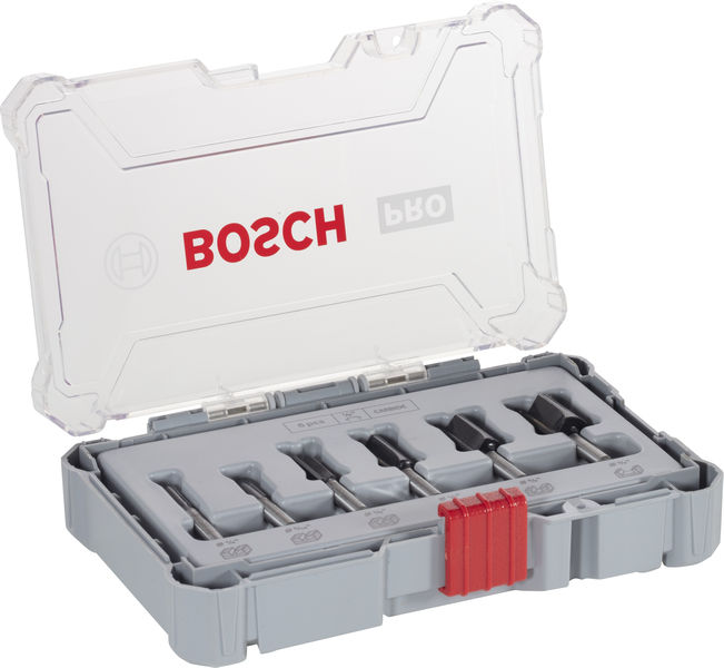 BOSCH PRO Nutfräser-Set, Schaft 1/4", 6-tlg BOSCH PRO Nutfräser-Set, Schaft 1/4", 6-tlg