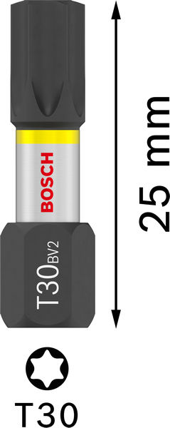 BOSCH PRO Torx Impact Bit, T30, 25 mm, Display, 10 x 25-tlg