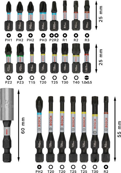BOSCH PRO Impact Schrauberbit-Set, 24-tlg.