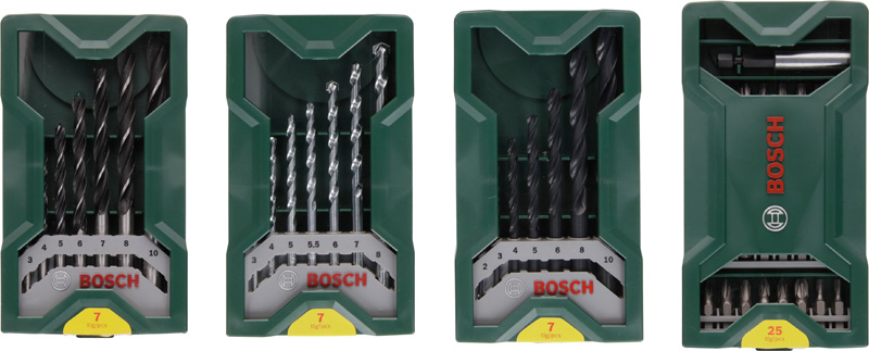 BOSCH Bohr- Schrauberbit-Set 3+1, Mini-X-Line, Metall-, Stein-, Holzbohrer, Bit-Set BOSCH Bohr- Schrauberbit-Set 3+1, Mini-X-Line, Metall-, Stein-, Holzbohrer, Bit-Set