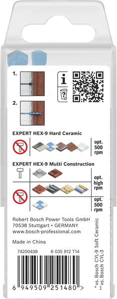 BOSCH EXPERT HEX-9 Hard Ceramic und HEX-9 Multi Construction Bohrer-Set, 6/8 mm, 5tlg.