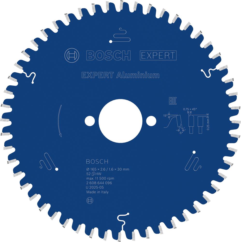 BOSCH EXPERT Aluminium Kreissägeblatt, 165x2,6/1,6x30 mm, Z52 BOSCH EXPERT Aluminium Kreissägeblatt, 165x2,6/1,6x30 mm, Z52