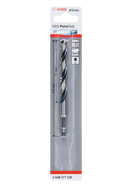 BOSCH HSS PointTeQ Sechskantbohrer 9,0 mm BOSCH HSS PointTeQ Sechskantbohrer 9,0 mm