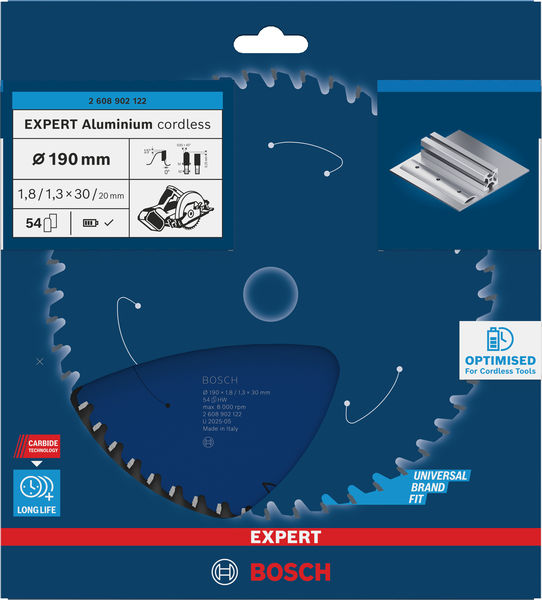 BOSCH EXPERT Aluminium Kreissägeblatt, 190x30 mm, Z54 BOSCH EXPERT Aluminium Kreissägeblatt, 190x30 mm, Z54