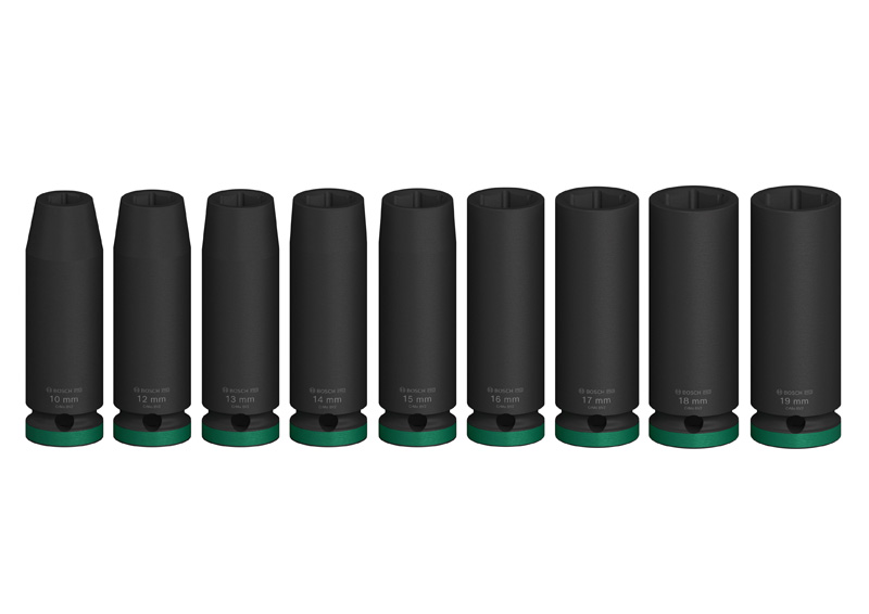 BOSCH PRO Impact Steckschlüsselsatz Set, 1/2", tief, 9-tlg.