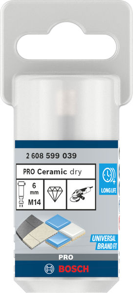 BOSCH PRO Ceramic dry Trockenbohrkrone, 6 x 30 x 22.23 mm