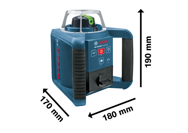 BOSCH Rotationslaser GRL 300 HVG, 2 x Batterie LR20 1,5V im Handwerkerkoffer