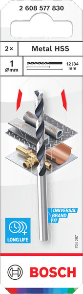 BOSCH Metal HSS Spiralbohrer, 1 x 12 x 34 mm, CYL-Schaft, 2-teilig BOSCH Metal HSS Spiralbohrer, 1 x 12 x 34 mm, CYL-Schaft, 2-teilig