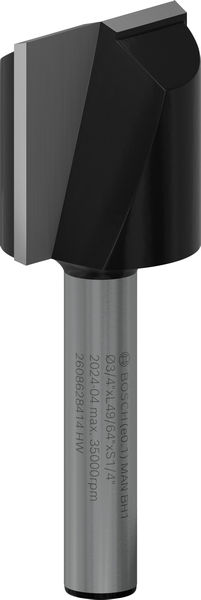 BOSCH PRO Nutfräser, zweischneidig, Ø 3/4" x L 49/64", Schaft 1/4" BOSCH PRO Nutfräser, zweischneidig, Ø 3/4" x L 49/64", Schaft 1/4"