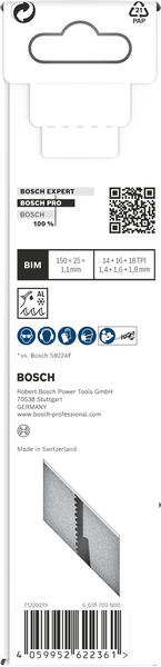 BOSCH PRO Medium-Thick Metal precise S937BEF Säbelsägeblatt, 1,1 x 25 x 150 mm, 5-tlg. BOSCH PRO Medium-Thick Metal precise S937BEF Säbelsägeblatt, 1,1 x 25 x 150 mm, 5-tlg.
