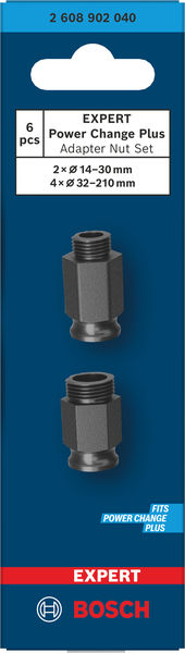 BOSCH EXPERT Power Change Plus Adaptermuttern-Set, 2x 14-30 mm, 4x 32-210 mm