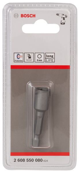 BOSCH Steckschlüssel, 50 x 8 mm, M 5, mit Magnet