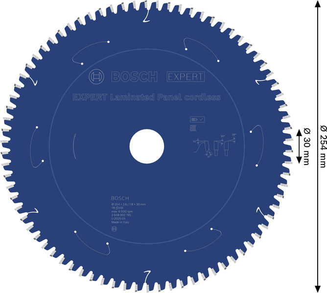 BOSCH EXPERT Laminated Panel Kreissägeblatt, 254x30 mm, Z78