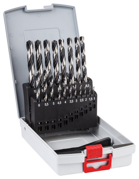 BOSCH HSS-Spiralbohrer-Set PointTeQ, 19-tlg., ProBox, 1-10 mm