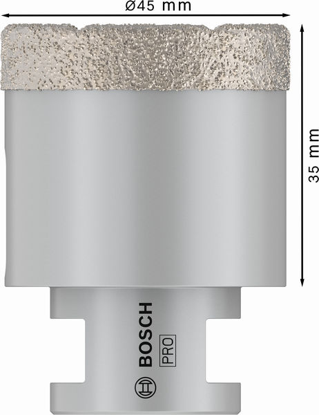 BOSCH PRO Ceramic Trockenbohrkrone, 45 x 35 x 14 mm
