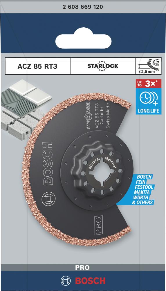 BOSCH PRO ACZ 85 RT3 Blatt für Multifunktionswerkzeuge, 85 x 2.5 mm BOSCH PRO ACZ 85 RT3 Blatt für Multifunktionswerkzeuge, 85 x 2.5 mm
