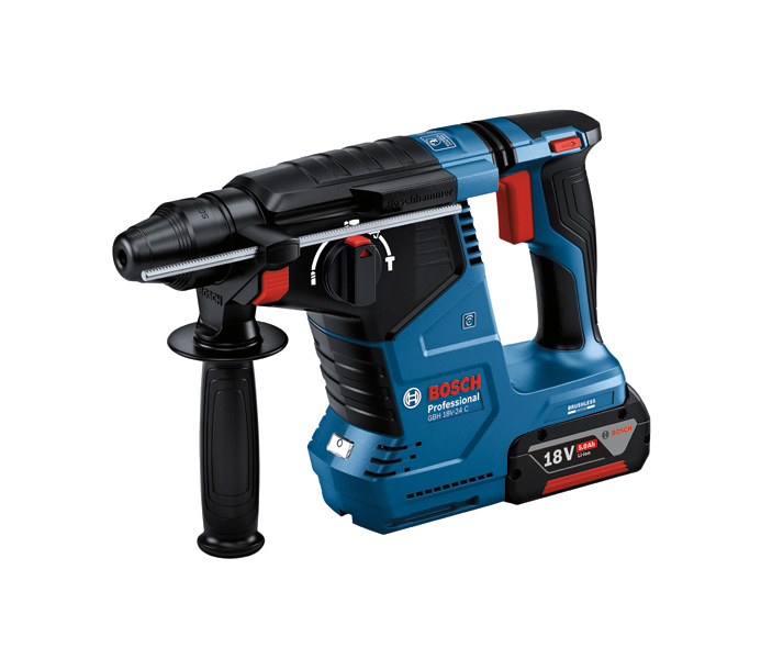 BOSCH Akku-Bohrhammer GBH 18V-24 C mit Zusatzhandgriff in L-BOXX