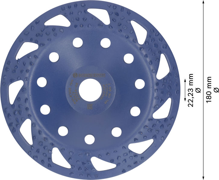 BOSCH EXPERT Multi Material Carbide-Topfscheibe grob, angeschrägt, 180 mm, 22,23 mm