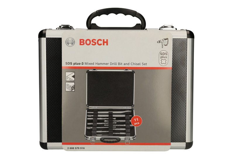 BOSCH 11-tlg. Meißel- und Hammerbohrer-Set SDS plus-3, 5-12 mm BOSCH 11-tlg. Meißel- und Hammerbohrer-Set SDS plus-3, 5-12 mm