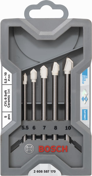 BOSCH CYL-9 Ceramic dry Fliesenbohrer-Set, 5,5/6/7/8/10 mm, 5-tlg BOSCH CYL-9 Ceramic dry Fliesenbohrer-Set, 5,5/6/7/8/10 mm, 5-tlg