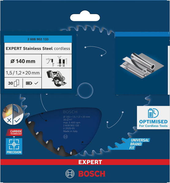 BOSCH EXPERT Stainless Steel Kreissägeblatt, 140x20 mm, Z30 BOSCH EXPERT Stainless Steel Kreissägeblatt, 140x20 mm, Z30