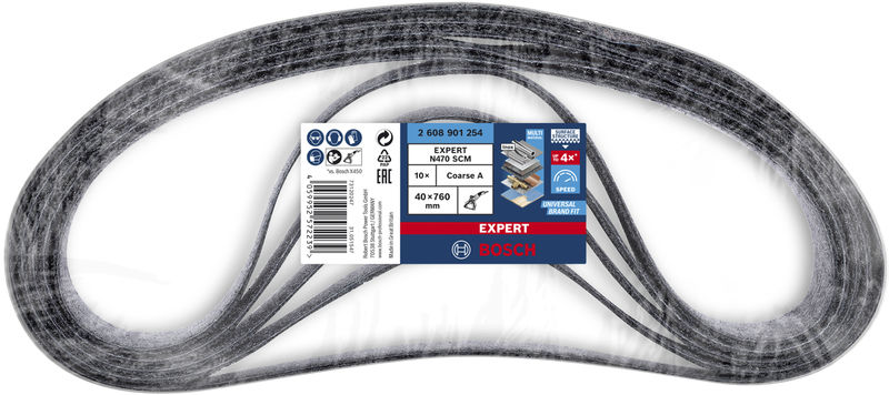 BOSCH EXPERT N470 Schleifband, 40x760mm, grob, 10-tlg.