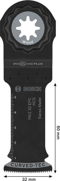 BOSCH PAIZ 32 EPC Holz Tauchsägeblatt, Starlock, 32 x 60 mm, TU25