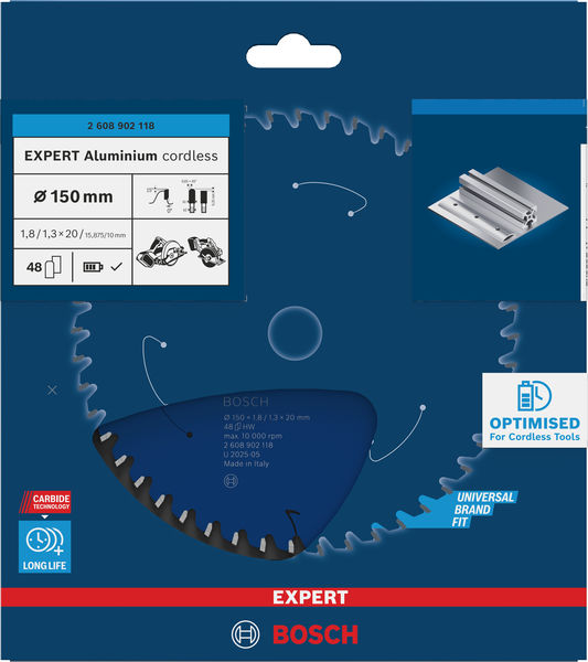 BOSCH EXPERT Aluminium Kreissägeblatt, 150x20 mm, Z48
