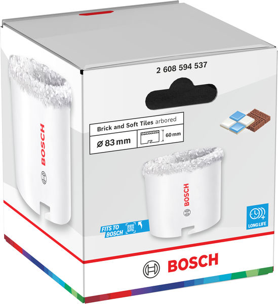 BOSCH Brick and Soft Tile Lochsäge mit Aufsteckhalter, 83 x 60 mm