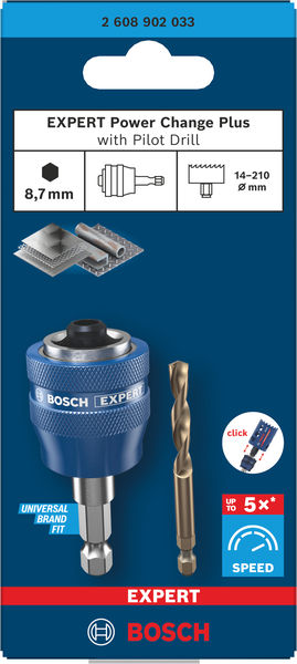BOSCH EXPERT Power Change Plus Aufnahme m. Vorb., HEX Sch. 8,7mm, HSS-Co, 7,15x25x65mm BOSCH EXPERT Power Change Plus Aufnahme m. Vorb., HEX Sch. 8,7mm, HSS-Co, 7,15x25x65mm