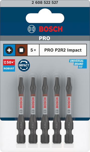 BOSCH PRO P2R2 Impact Bit, 55 mm, 5-tlg.