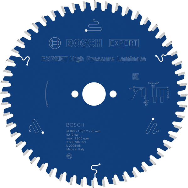 BOSCH EXPERT High Pressure Laminate Kreissägeblatt, 160x20 mm, Z52 BOSCH EXPERT High Pressure Laminate Kreissägeblatt, 160x20 mm, Z52